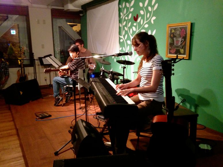 One of the recurring events held at the cafe-- open mic night. 